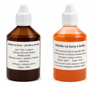 Celoroční sada vábidel na kuny FRUIT + SALMON – 2×60 ml